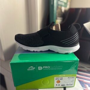 Abeo Black Slip-On Sneakers with White Sole and Gray Accents